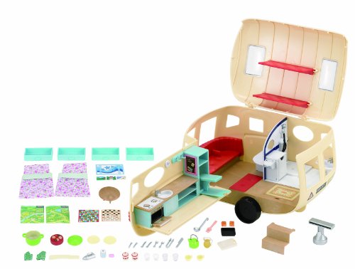 Sylvanian Families 5489 / 5045 - The Caravan - 35 Piece Playset - Age 3+