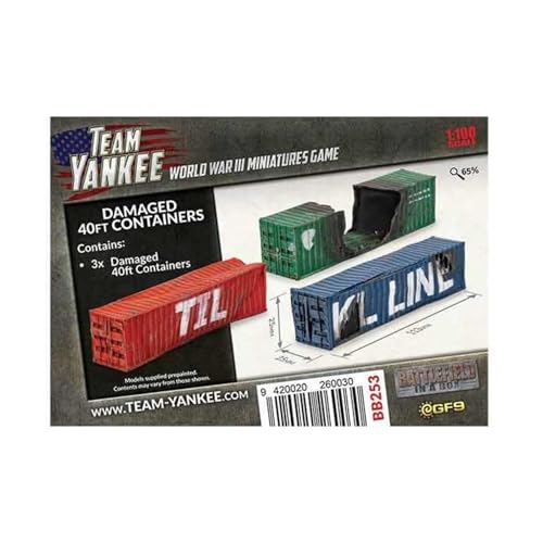 Team Yankee / Flames of War - Damaged 40ft Containers x 3 - BB253