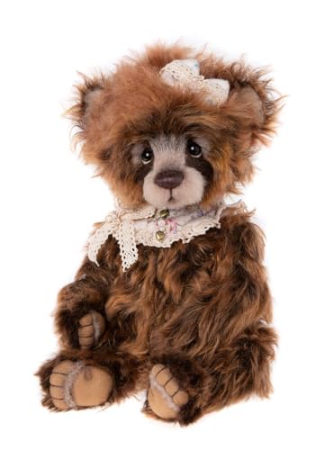 Charlie Bears - Fortune Cookie | Wool and Mohair Brown Teddy Bear, Headpiece & Collar, Handmade, Fully Jointed, Collectable, Limited Edition, Ages 14+