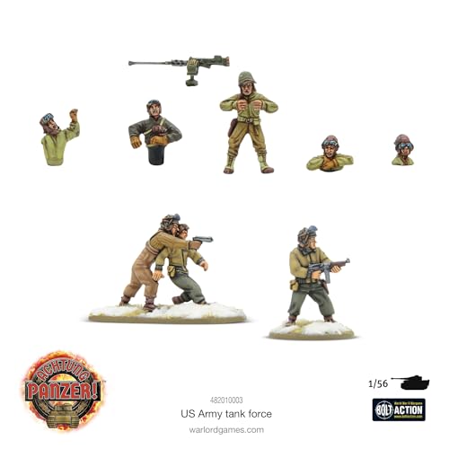 Warlord Games US Army Tank Force - 1:56 / 28mm Plastic Scale Model Tanks for Achtung Panzer Highly Detailed World War 2 Miniatures for Table-top Wargaming