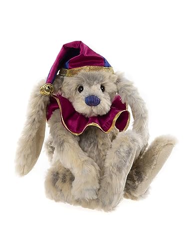 Charlie Bears 2022 – Grin Teddy Bear Bunny Rabbit Plush Stuffed Animal Long Ears Outfit Hat Jester – 14”