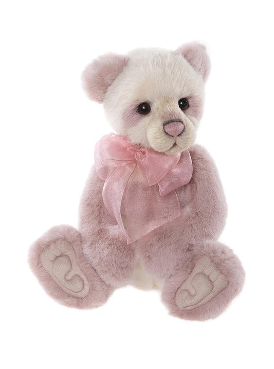 Charlie Bears 2024 | Mono Polly Pink Teddy Bear Paws Alpaca Bow Weighted Premium Collectable Stuffed Toy