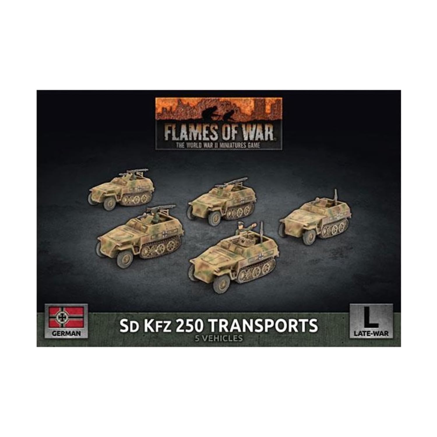 Flames of War - German Sd Kfz 250 Transports (x5 Plastic) - GBX129 ...