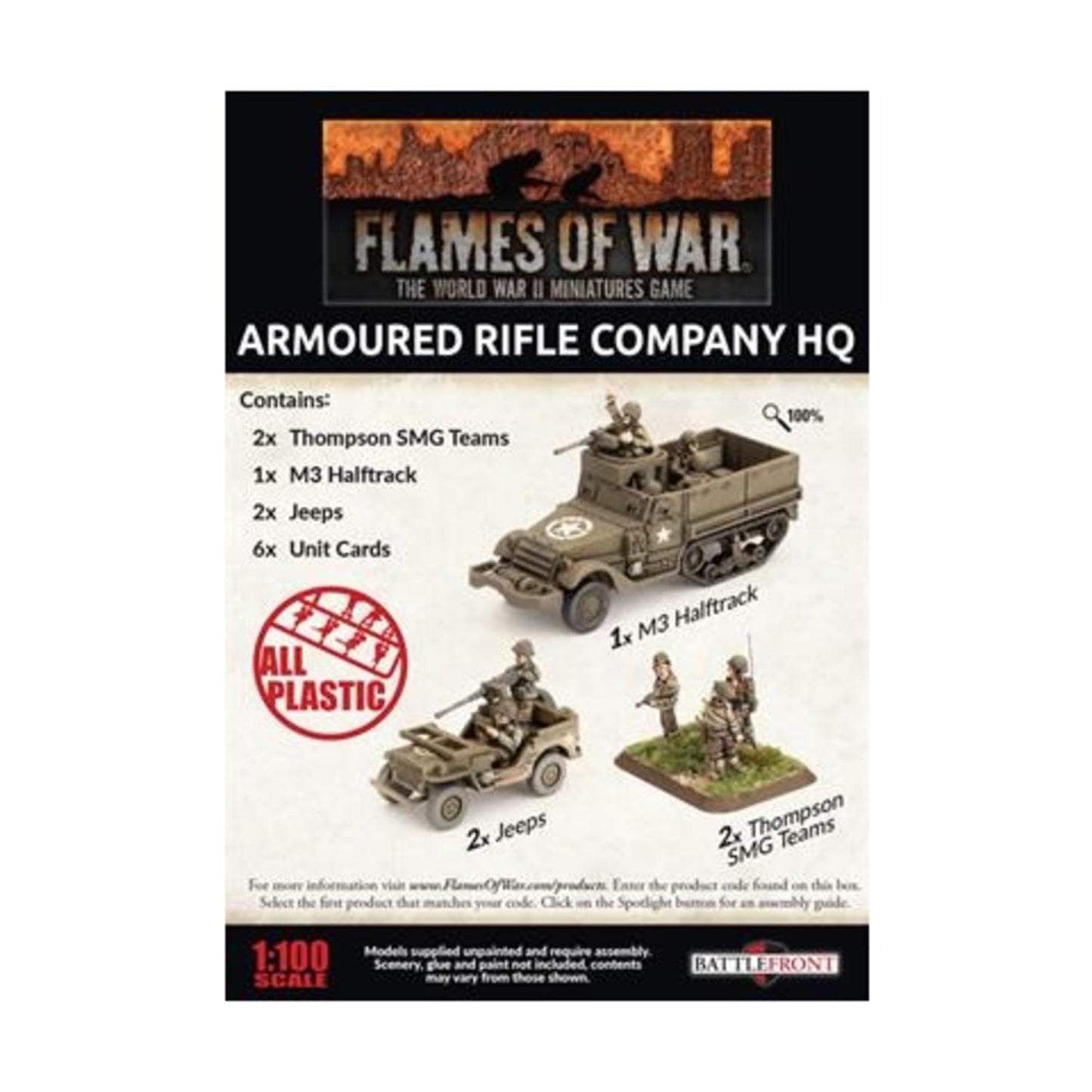 Flames of War - American Armoured Rifle Company HQ - Late War - UBX74