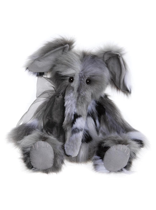 Charlie Bears 2024 - Earl Stuffed Elephant Teddy Bear Grey - Fully Jointed | Collectable Cuddly Soft Toy Gift Animal Safari