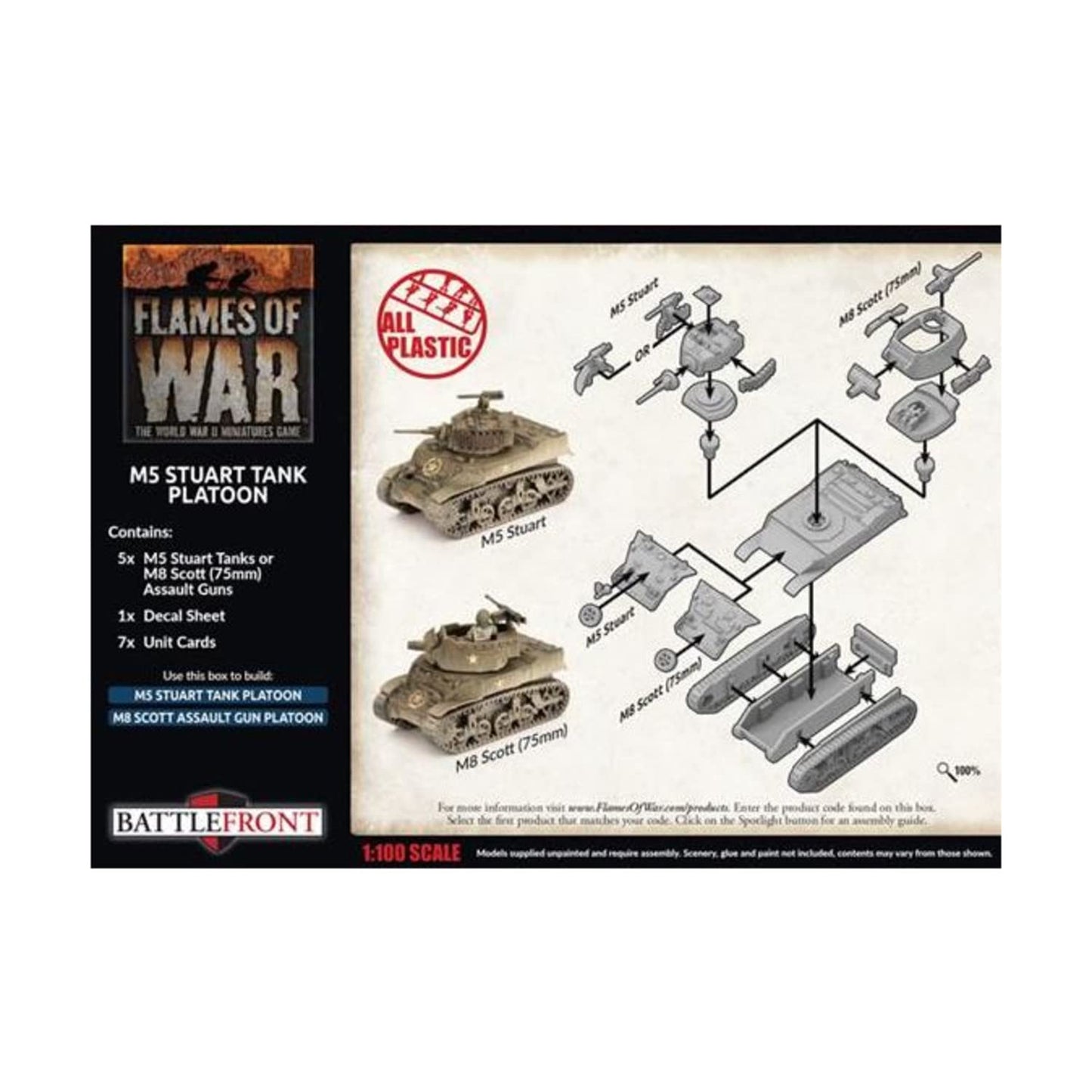 Flames of War - American M5 Stuart Tank Platoon - Late War - UBX70