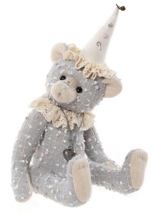 Charlie Bears – Serendipity | 2023 Blue Plush and Cream Teddy Bear Hat and Charm Detailing Collectable Stuffed Animal