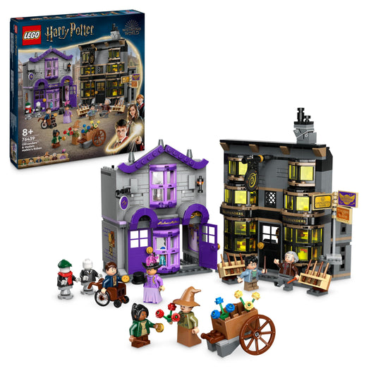 LEGO 76439 Harry Potter Ollivanders & Madam Malkin's Robes Set, Collectible Diagon Alley Wand and Clothes Shop Toys for 8 Plus Year Old Kids, Girls & Boys, with 6 Minifigures, Wizarding World Gifts