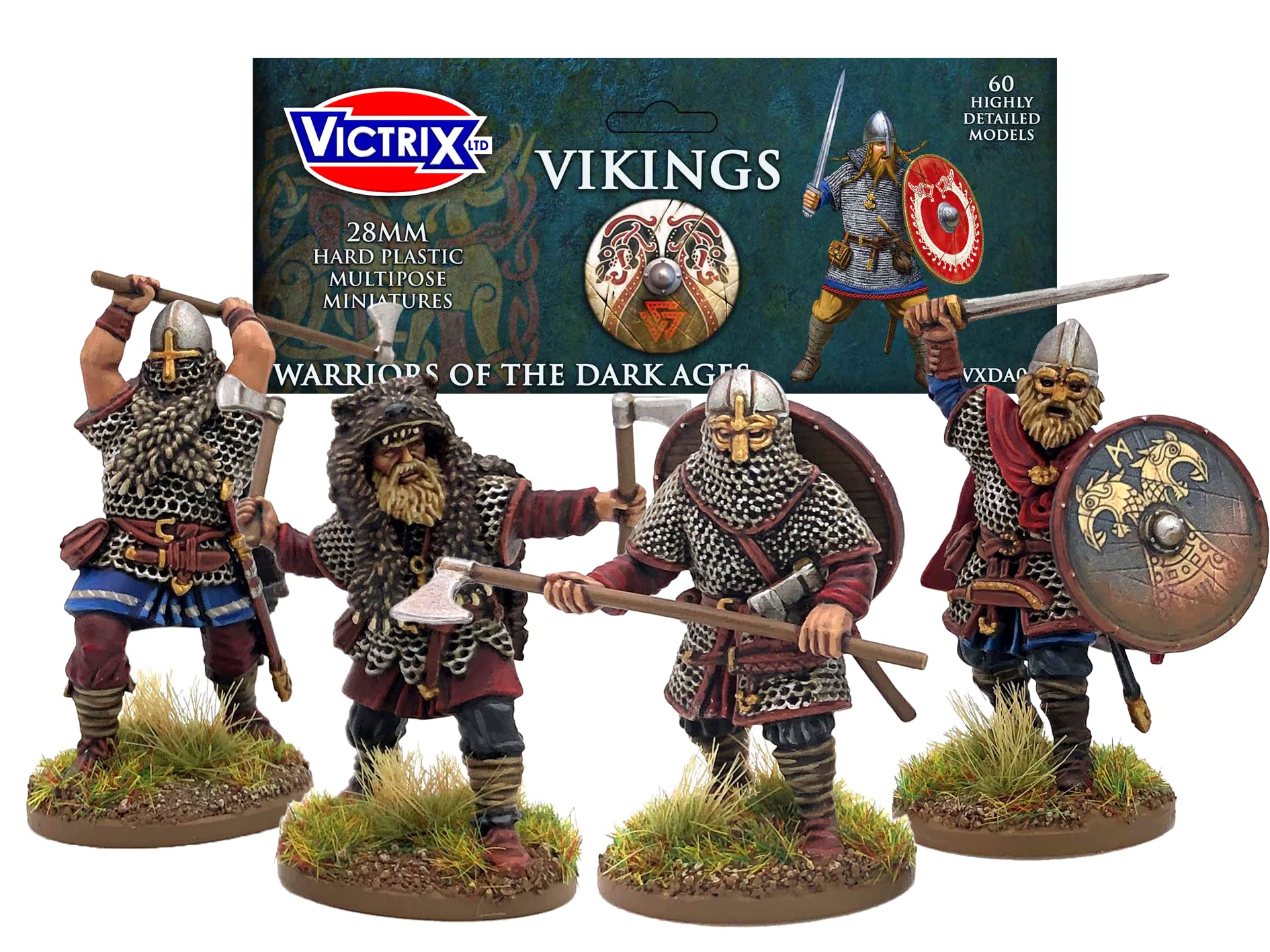 VICTRIX VXDA001 - Vikings - 60 Figures - 28mm Plastic Miniatures - Dar ...