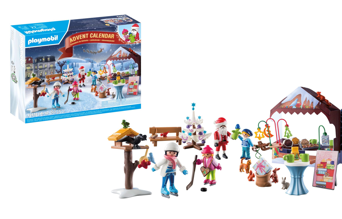 Playmobil 71472 Advent Calendar : A Trip to the Christmas Market, Countdown to Christmas, includes 24 doors to open each day in December, Christmas toy for children ages 4 years+