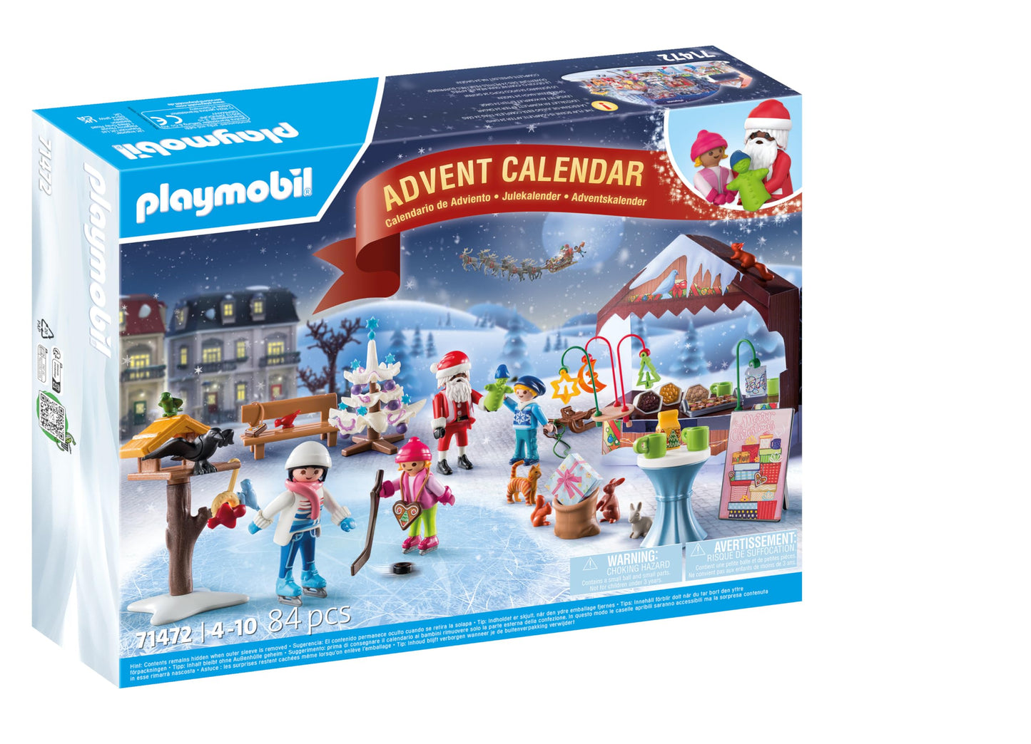 Playmobil 71472 Advent Calendar : A Trip to the Christmas Market, Countdown to Christmas, includes 24 doors to open each day in December, Christmas toy for children ages 4 years+