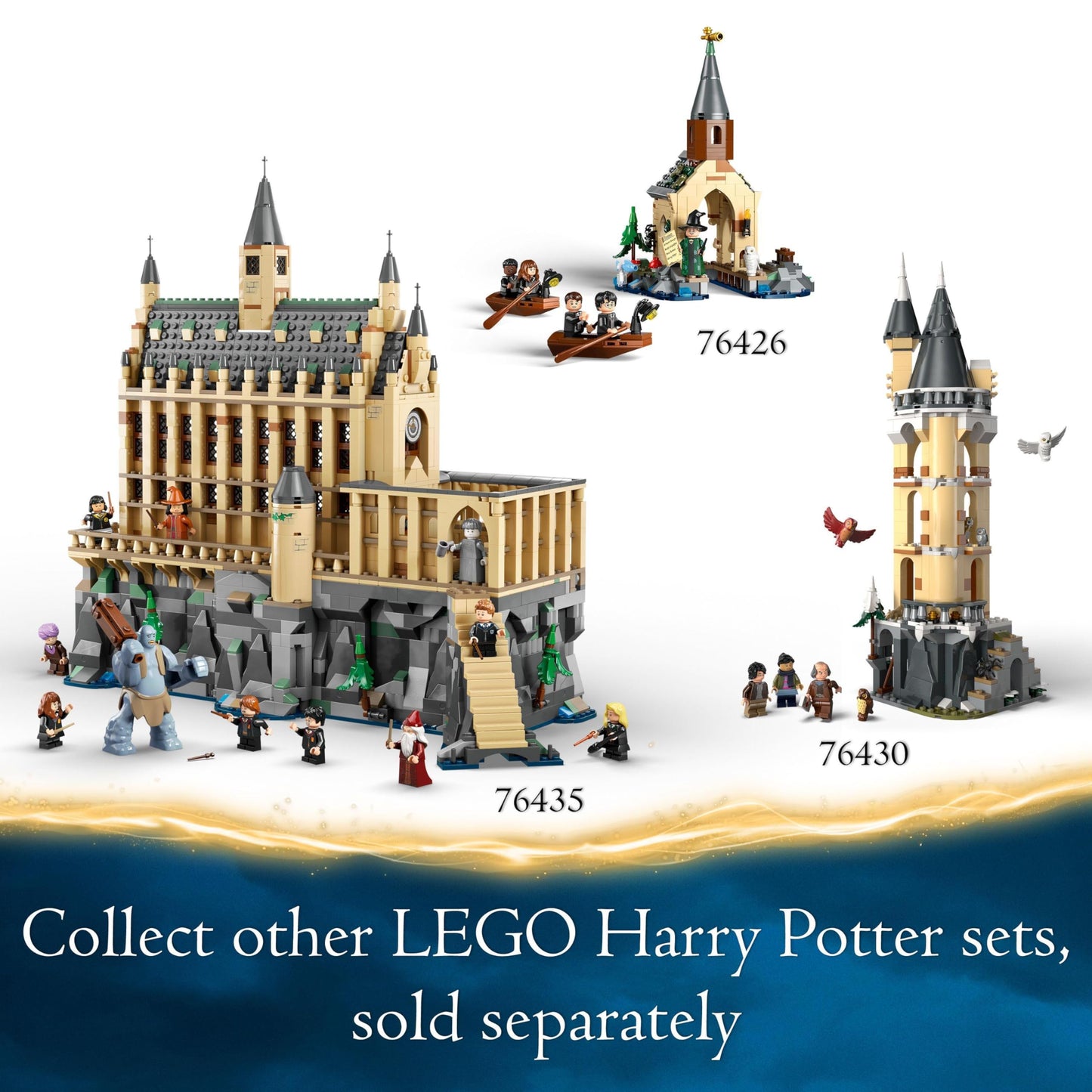 LEGO 76435 Harry Potter Hogwarts Castle: The Great Hall Set, Collectible Toy Playset for Kids, Boys & Girls, with 11 Minifigures Incl. Hermione Granger and Ron Weasley, Wizarding World Gift for Fans 76435