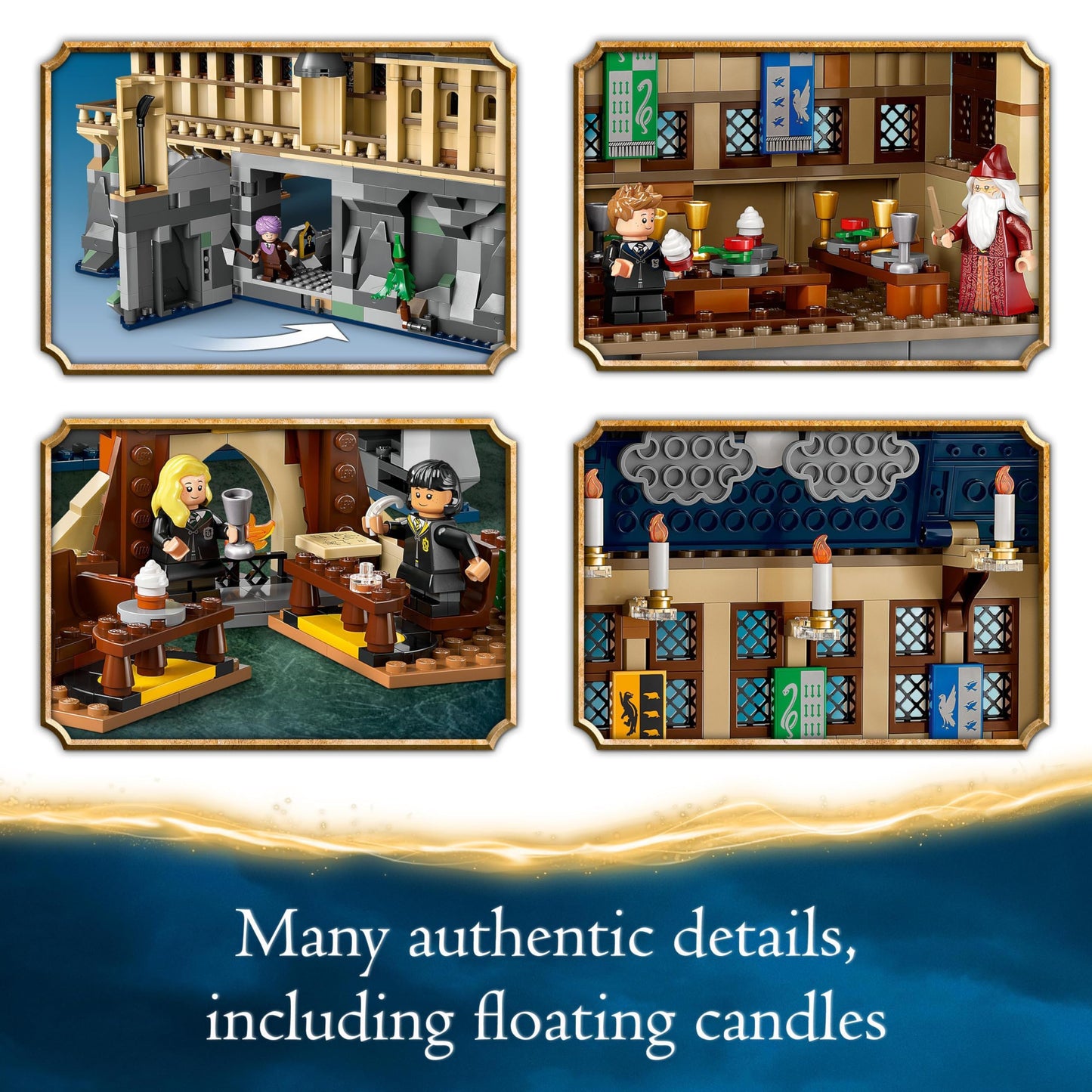 LEGO 76435 Harry Potter Hogwarts Castle: The Great Hall Set, Collectible Toy Playset for Kids, Boys & Girls, with 11 Minifigures Incl. Hermione Granger and Ron Weasley, Wizarding World Gift for Fans 76435