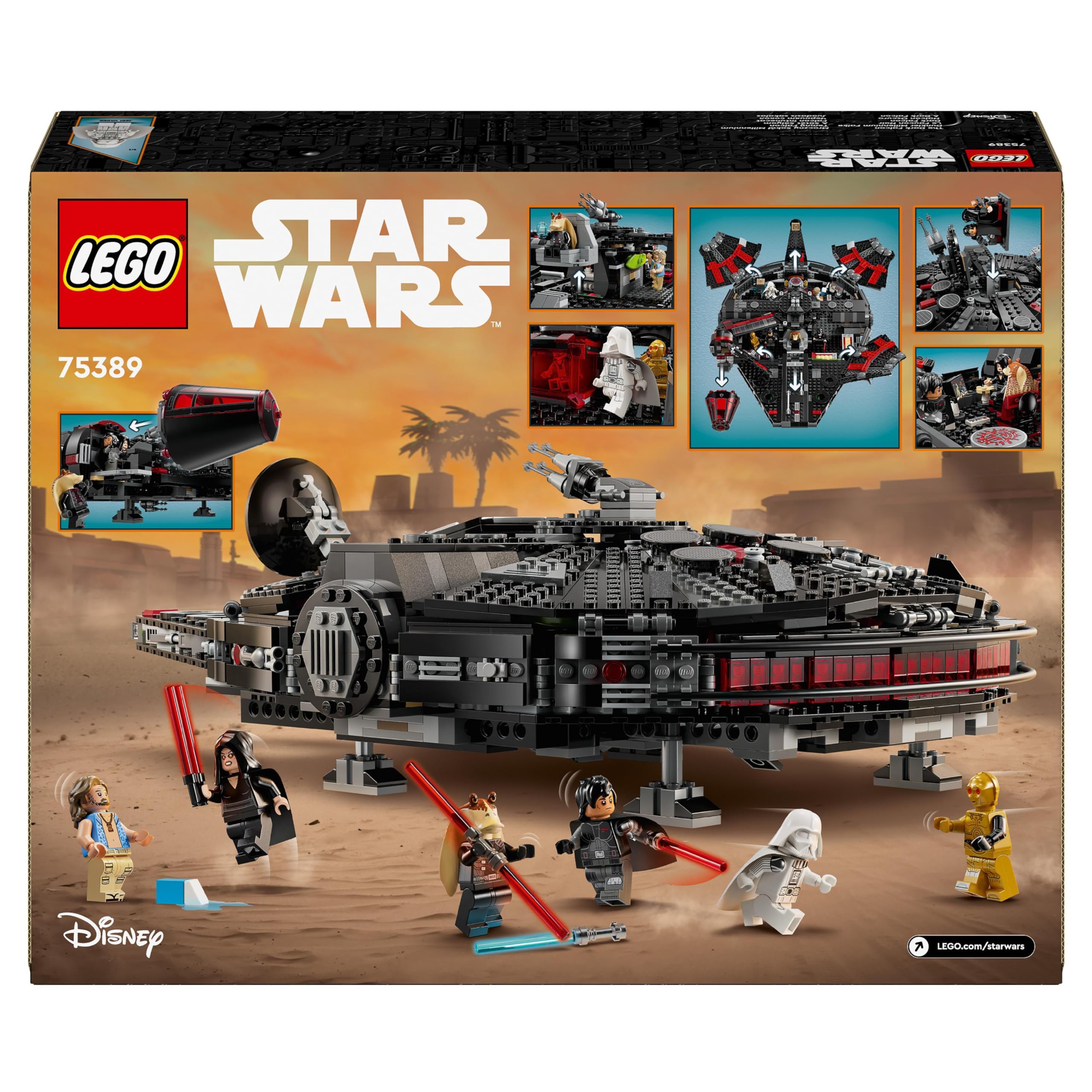 LEGO 75389 Star Wars The Dark Falcon Starship Set Vehicle Building Toy for 10 Plus Year Old Boys Girls with 6 Minifigures Incl. C 3PO