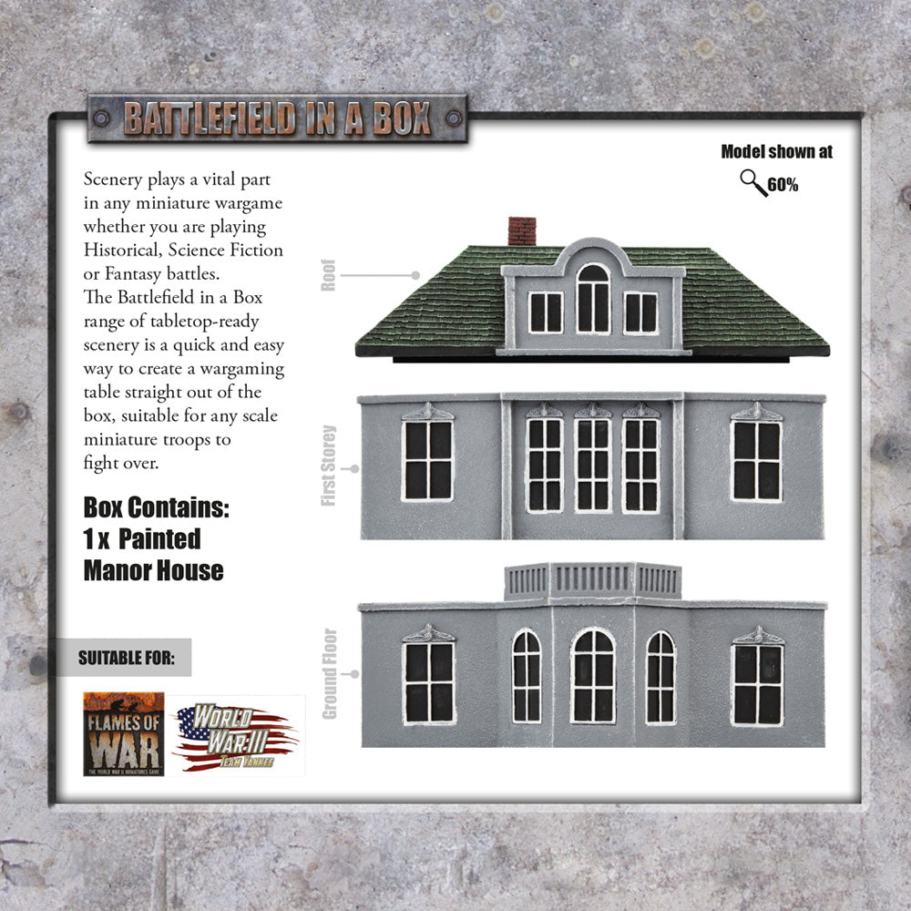 Battlefield in a Box - European: Manor House (Grey/Green – Limited Edition) (x1) BB175-B - Flames of War