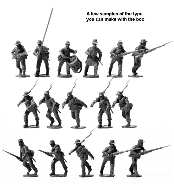 Perry Miniatures - American Civil War Confederate Infantry 1861-1865 44x28mm Figures - ACW80