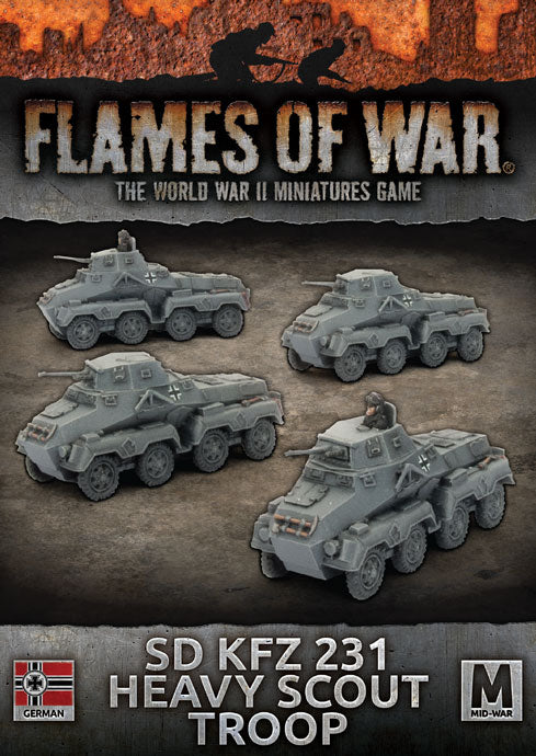 Flames of War - German SD KFZ 231 Heavy Scout Troop (Mid War) GBX113 - FBA