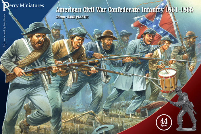 Perry Miniatures - American Civil War Confederate Infantry 1861-1865 44x28mm Figures - ACW80